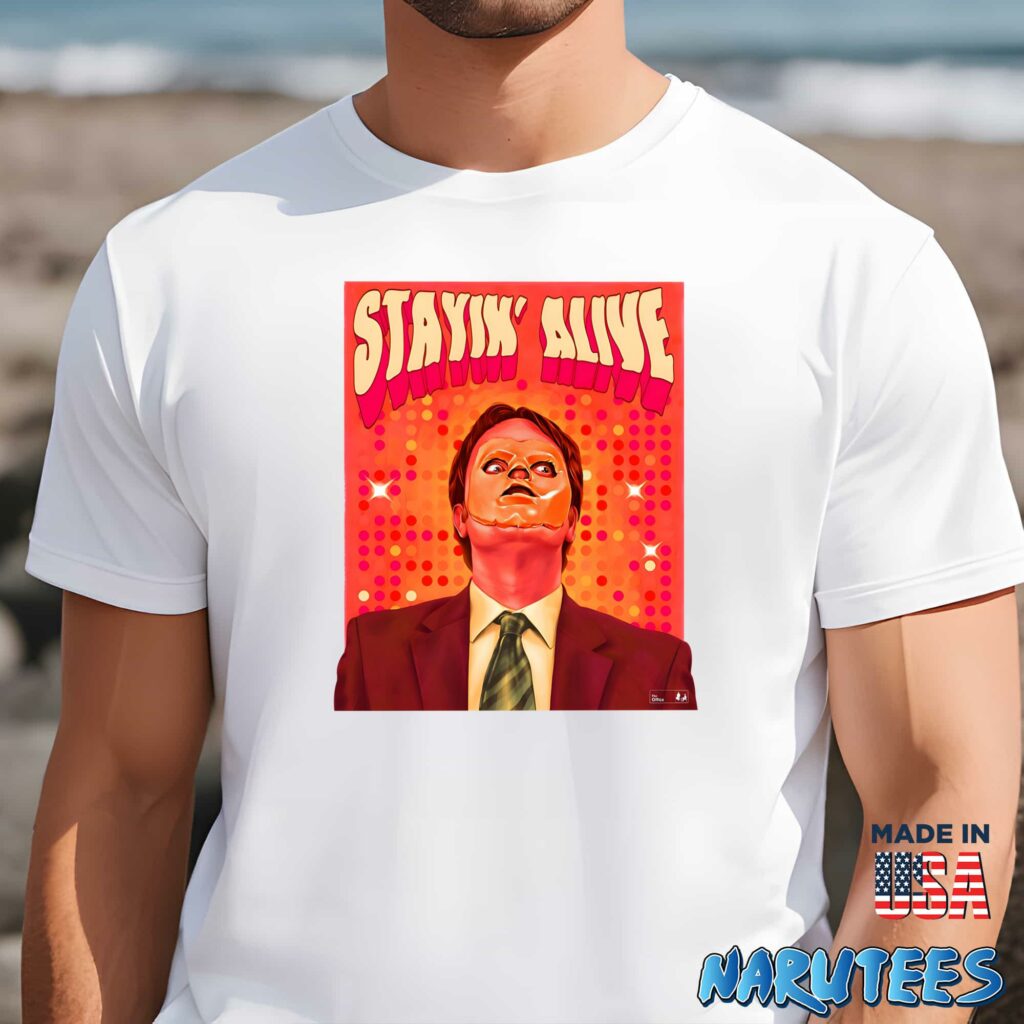 Dwight Schrute CPR Stayin Alive Shirt Men t shirt men white t shirt