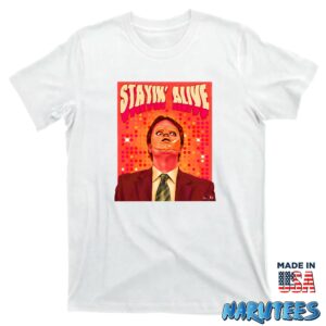 Dwight Schrute CPR Stayin Alive Shirt T shirt white t shirt new