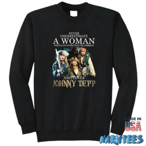 Never Underestimate Who Is A Fan Of Pirates Of The Caribbean And Loves Johnny Depp Shirt Sweatshirt Z65 black sweatshirt