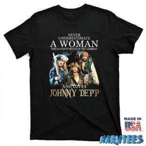Never Underestimate Who Is A Fan Of Pirates Of The Caribbean And Loves Johnny Depp Shirt T shirt black t shirt new