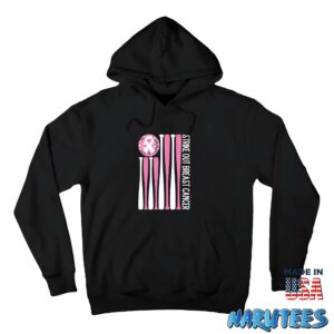 Strike Out Breast Cancer Baseball Pink American Flag Shirt Hoodie Z66 black hoodie