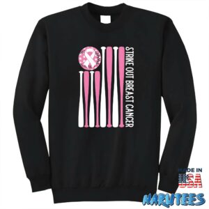 Strike Out Breast Cancer Baseball Pink American Flag Shirt Sweatshirt Z65 black sweatshirt