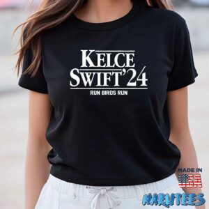 Kelce Swift 24 Run Birds Run Shirt Women T Shirt women black t shirt