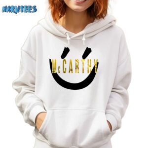 JJ McCarthy Smiley Face Shirt Hoodie white hoodie