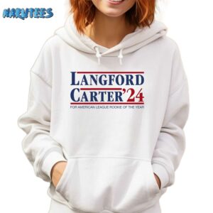 Langford Carter24 For American League Rookie Of The Year Shirt Hoodie white hoodie