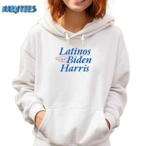 Latinos Con Biden Harris Shirt Hoodie white hoodie