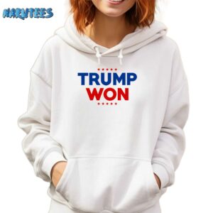 Travis Kelce Wearing Trump Won Shirt Hoodie white hoodie