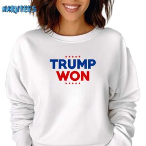 Travis Kelce Wearing Trump Won Shirt Sweatshirt white sweatshirt