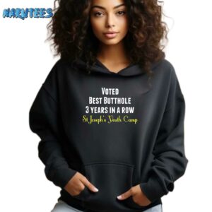 Voted Best Butthole 3 Years In A Row Shirt Hoodie black hoodie