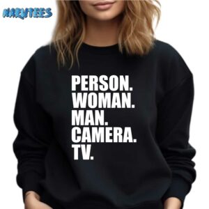 Person Woman Man Camera TV Shirt Sweatshirt black sweatshirt